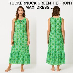 Tuckernuck Green Tie-Front Maxi Dress L